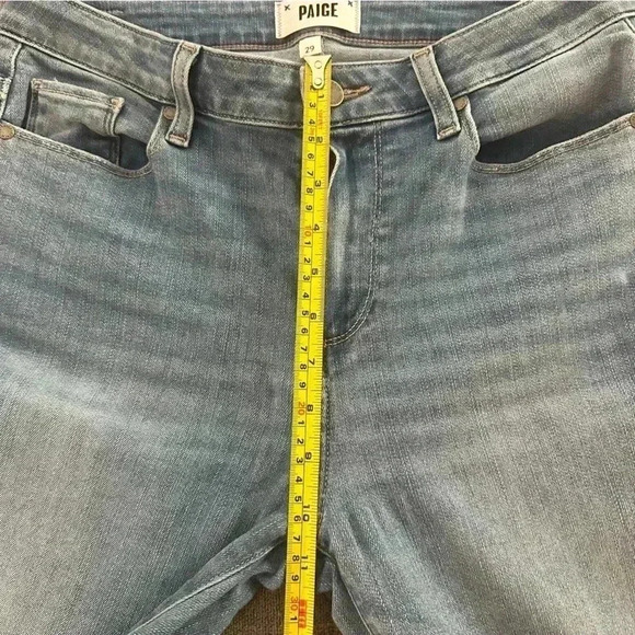 PAIGE Hoxton Slim CROP jeans high rise size 29 stretch ankle designer blue - Picture 10 of 13